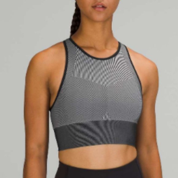 lululemon Ebb to Train Bra C/D Cup Black/White NWT - Picture 1 of 4